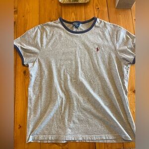 Ralph Lauren Gray and Navy Trim Men's Tee